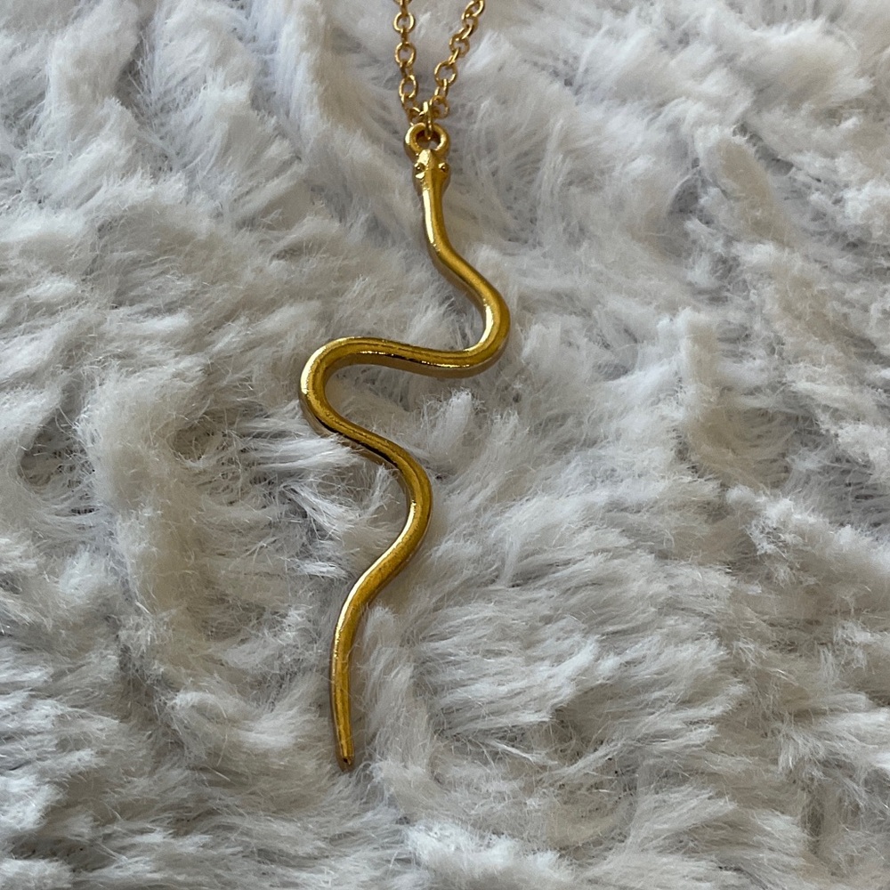 Gold Snake Pendant Necklace - Women's Jewelry